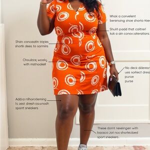 Orange Patterned Mini Dress